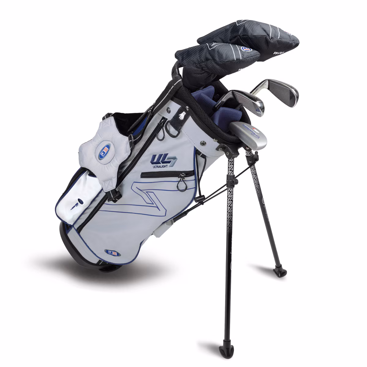 US Kids UL7 51 5-Club Junior Set Graphite | Silver / Navy Bag (130cm to 137cm)