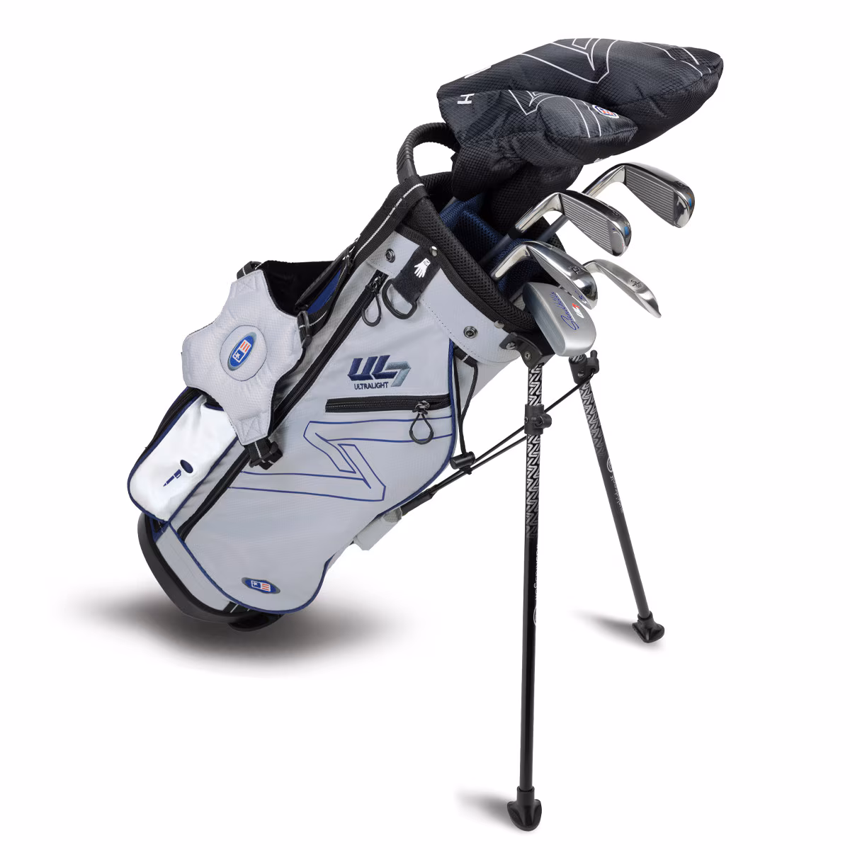 US Kids UL7 51 7-Club Junior Set Graphite | Silver / Navy Bag (130cm to 137cm)
