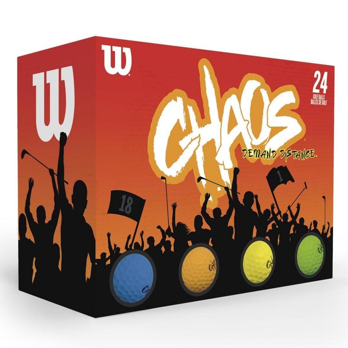 Wilson Chaos Golf Balls | Multi-Colour Matte – 24 Pack
