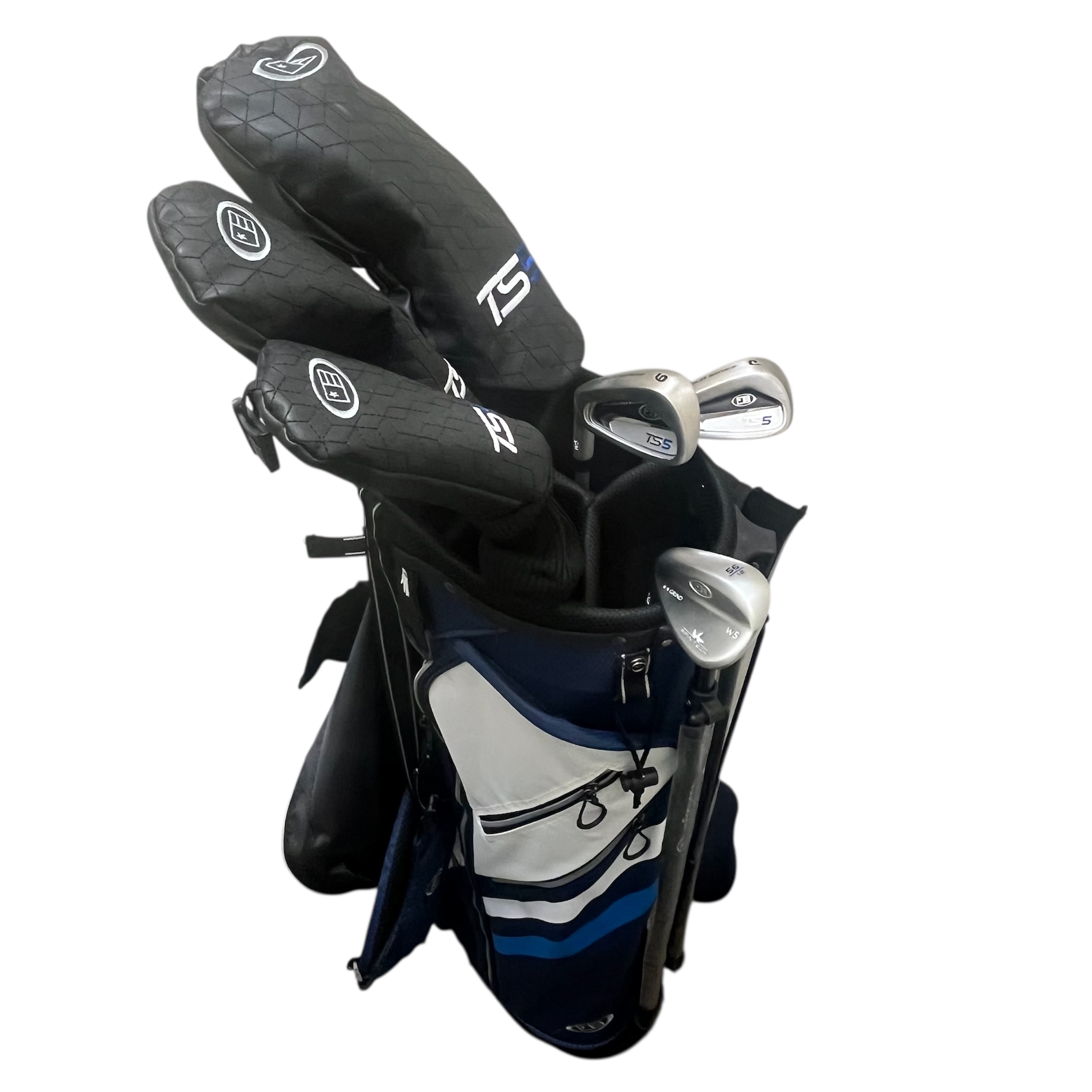 US Kids Tour Series TS5-63 6 Club Graphite Shafts – Intermediate to Advanced Set | DEMO | Very Good Condition | Height 160cm to 167cm – Navy / White Bag (Left Hand)