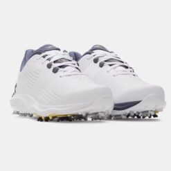 Under Armour Drive Pro Golf Shoes | White / Metallic Gold / Downpour Gray