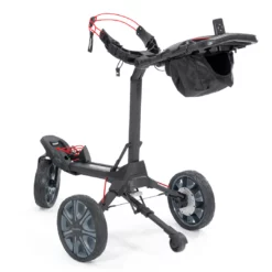 Image of Bag-Boy-Volt-Electric-Push-Cart-Black-Red-Rear