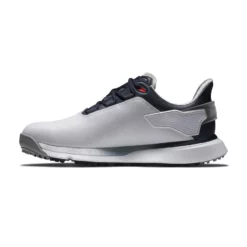 Image of Men's Footjoy Pro SLX Golf Shoe White, Navy and Red Side View