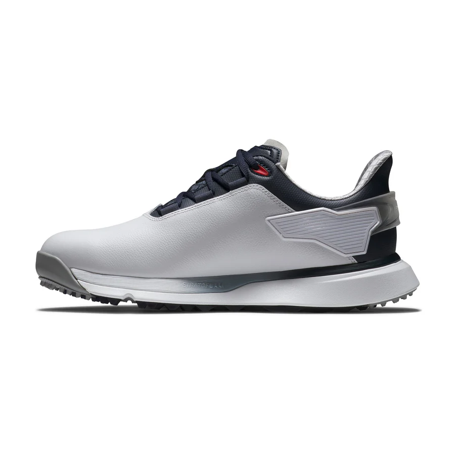 FootJoy Men's Pro SLX Spikeless Golf Shoes | White/Navy/Red