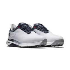 Image of Men's Footjoy Pro SLX Golf Shoe White, Navy and Red Pair