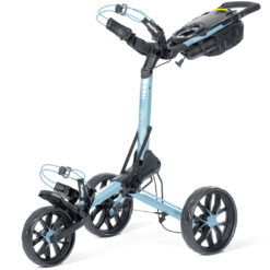 Image of Bag Boy Slimfold Auto Open Push Cart Ice Blue and White