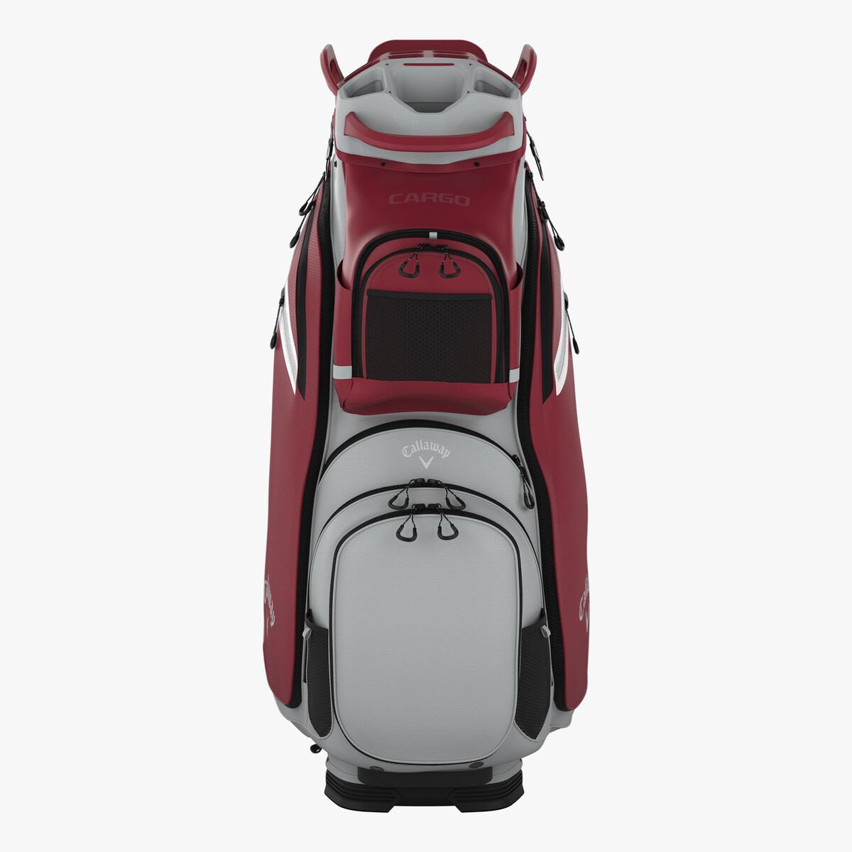 Image of Callaway Cargo Cart Bag Cardinal & Silver Front