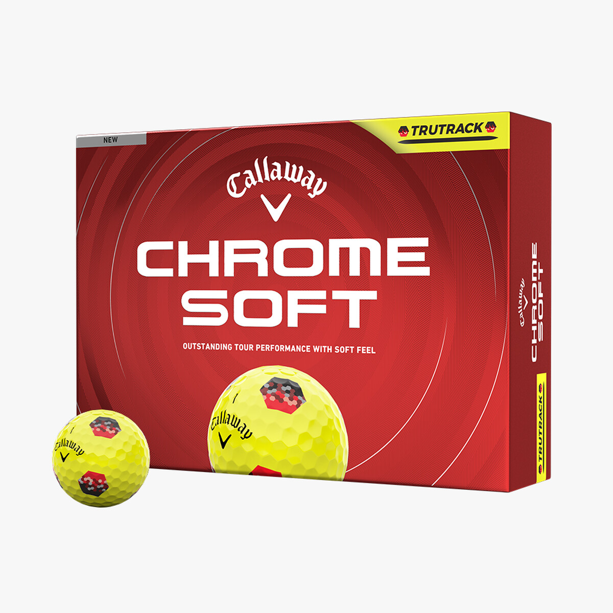 未使用品　Callaway Chrome Soft 2ダース Callaway Chrome Soft TruTrack Golf Balls | Yellow - Blue/Red