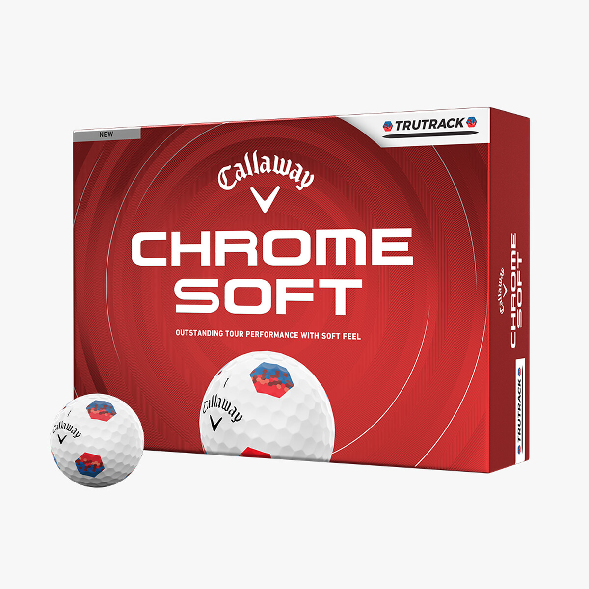 Callaway Chrome Soft TruTrack Golf Balls | White - Blue/Red