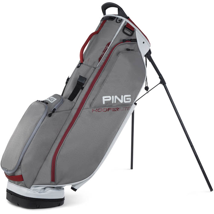 Ping Hoofer Lite Stand Bag | Pewter / Grey / Deep Red - Riverside Golf