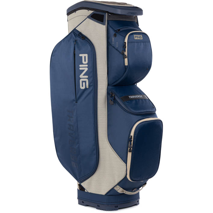 Ping Traverse Cart Bag | Navy / Heather Sand / White