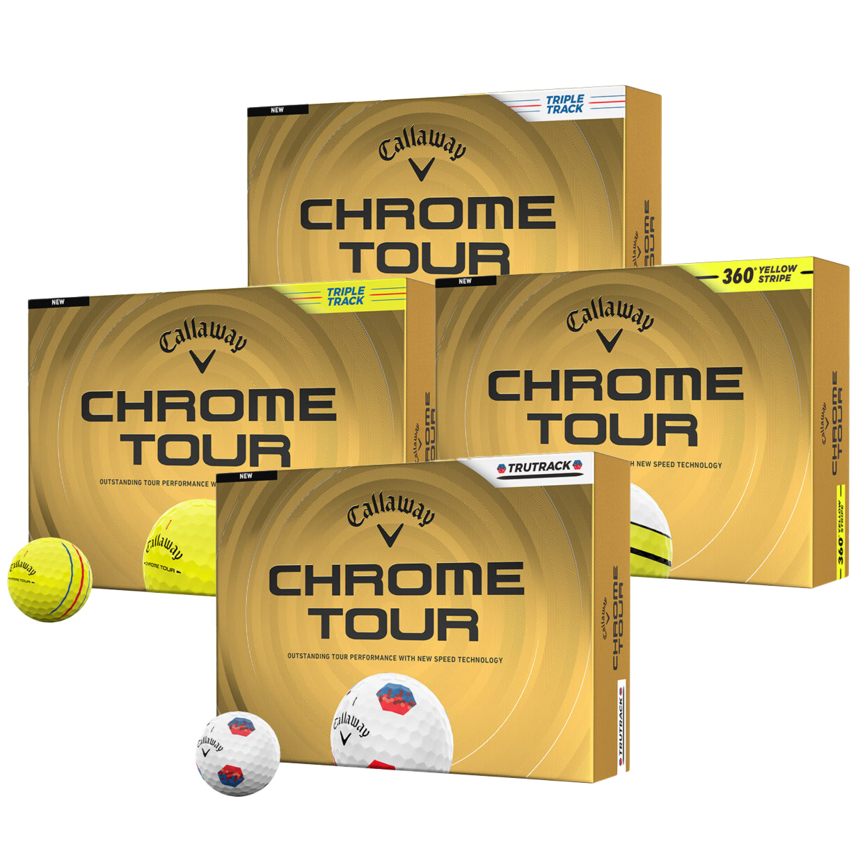 Callaway Chrome Tour Series Golf Balls | 4 Dozen Balls (Buy 3 Get 1 Free)