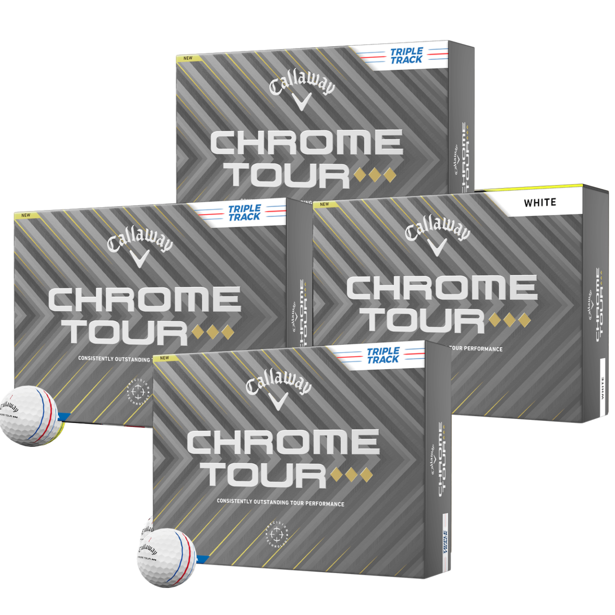 Callaway Chrome Tour Triple Diamond Series Golf Balls | 4 Dozen Balls (Buy 3 Get 1 Free)