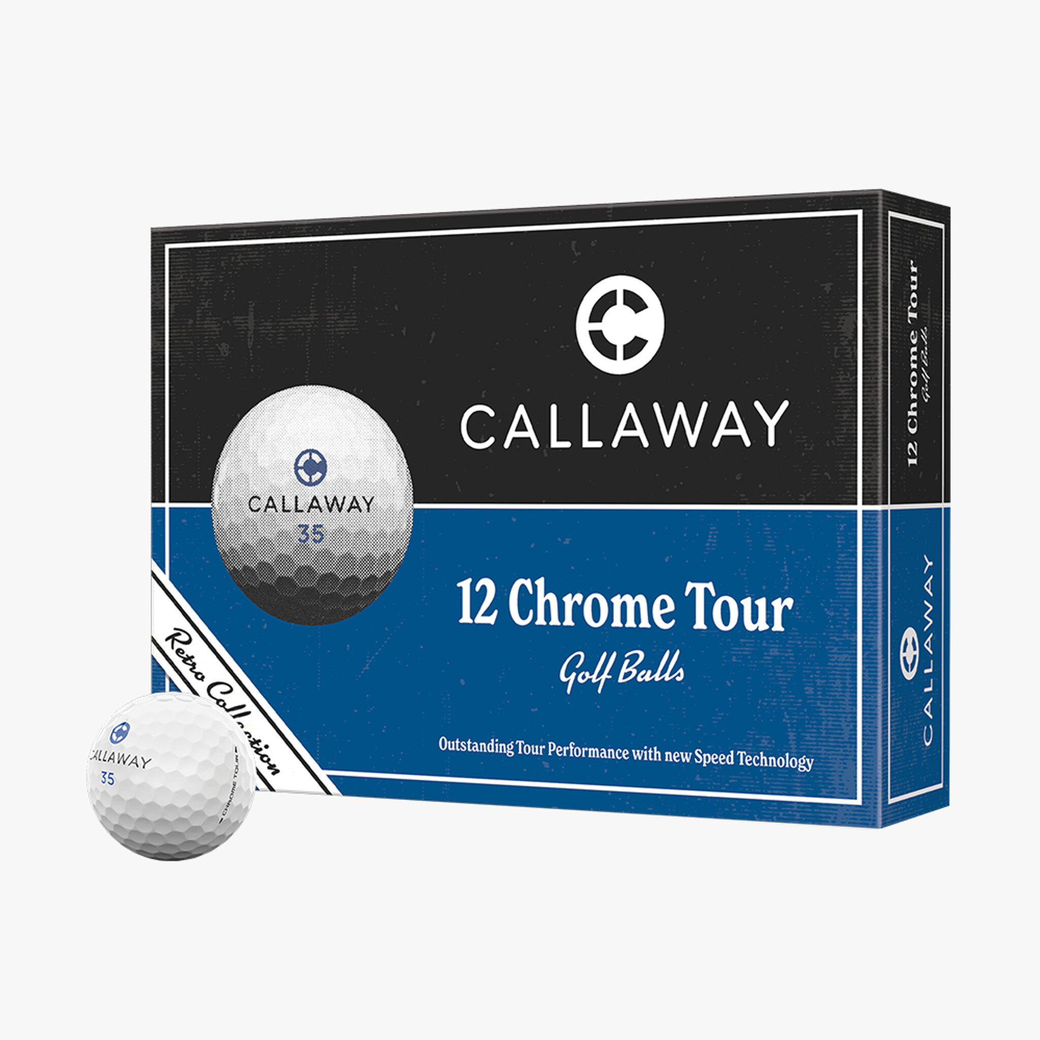 Callaway Chrome Tour X Retro Golf Balls | White – Rule 35 – Dozen Pack – Limited Edition (2026)