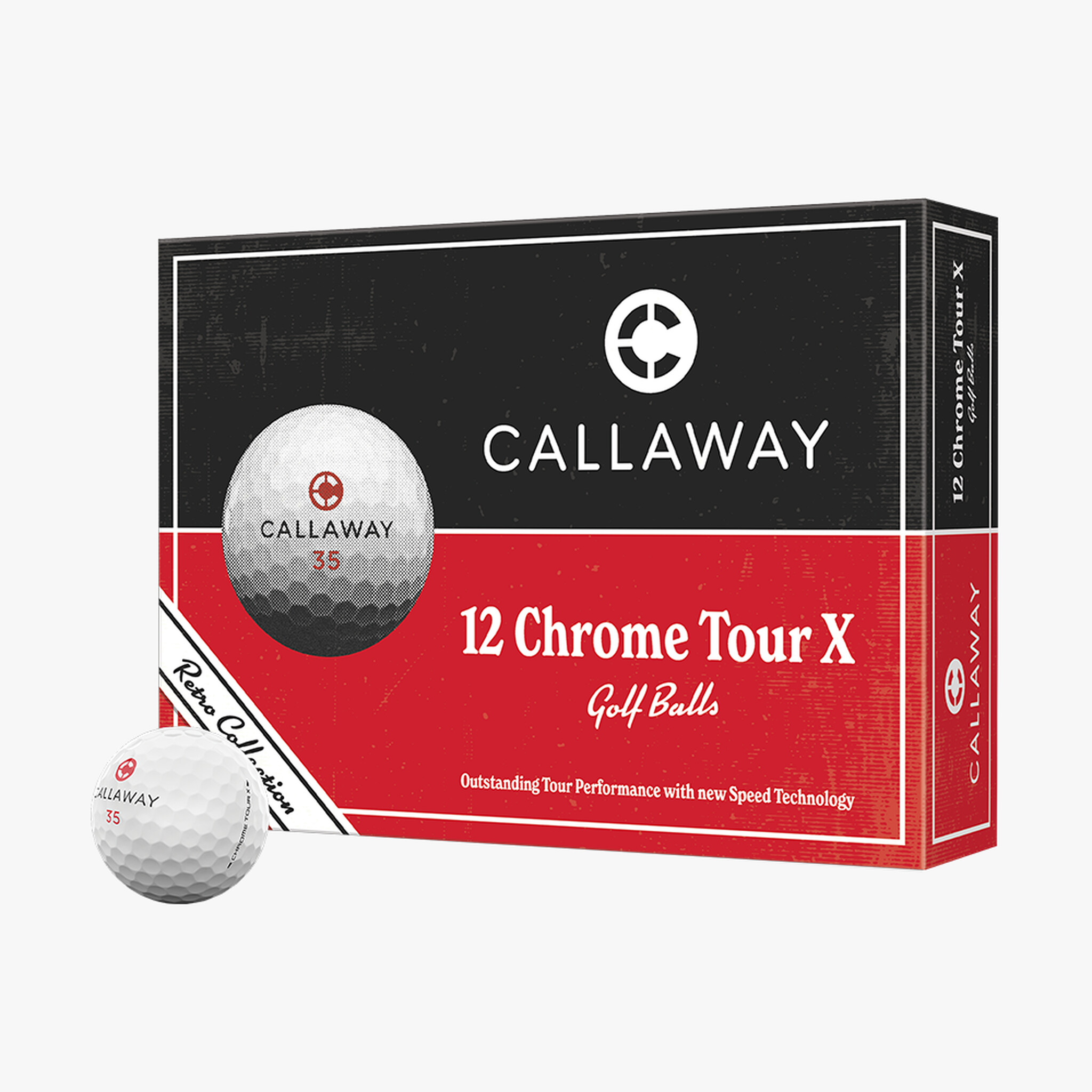 Callaway Chrome Tour X Retro Golf Balls | White – Rule 35 – Dozen Pack – Limited Edition (2026)