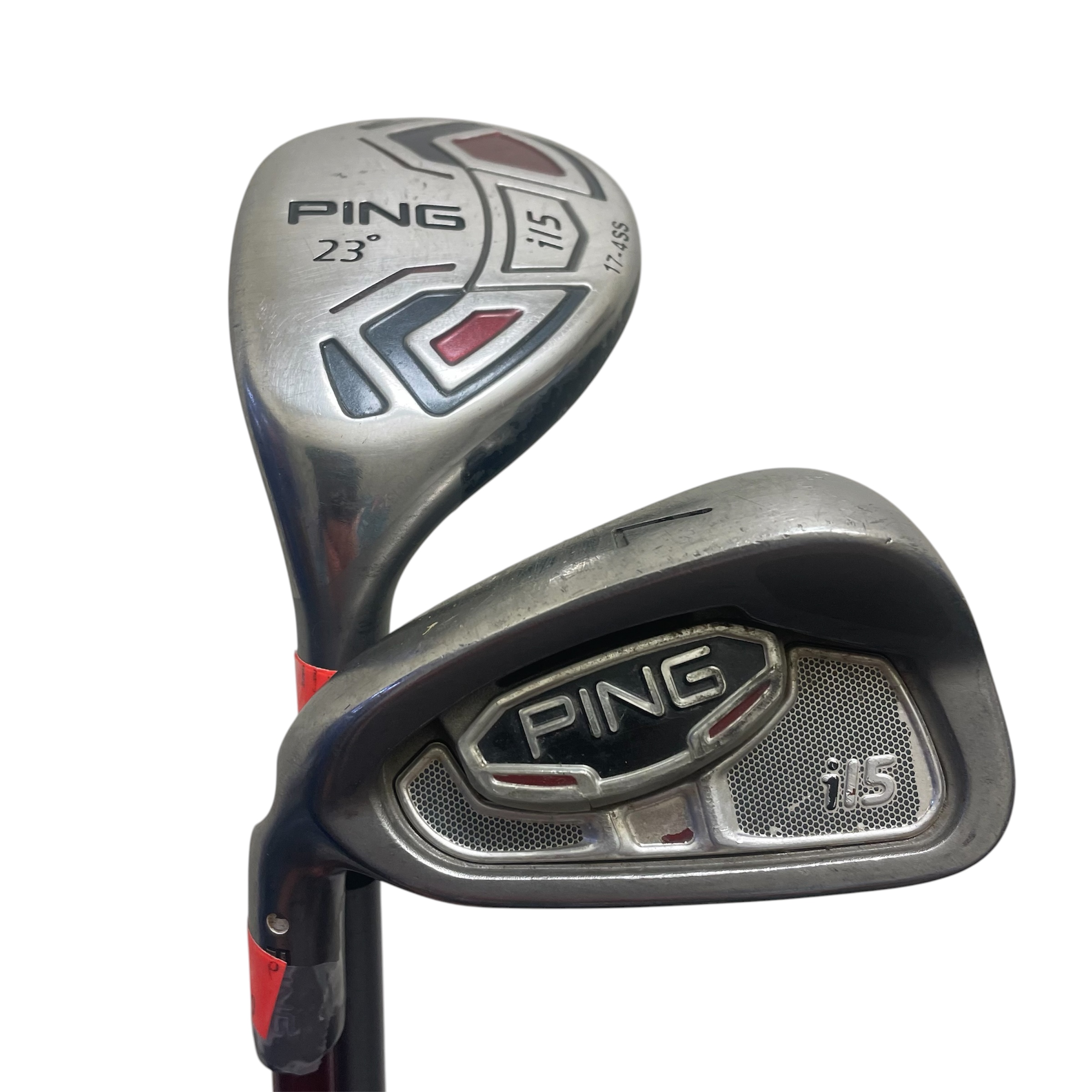 Ping i15 | 23° Hybrid, #5-PW, UW (8pc) – White Dot (3° Upright) Graphite Regular Flex | Used Fair Condition (Left Hand)