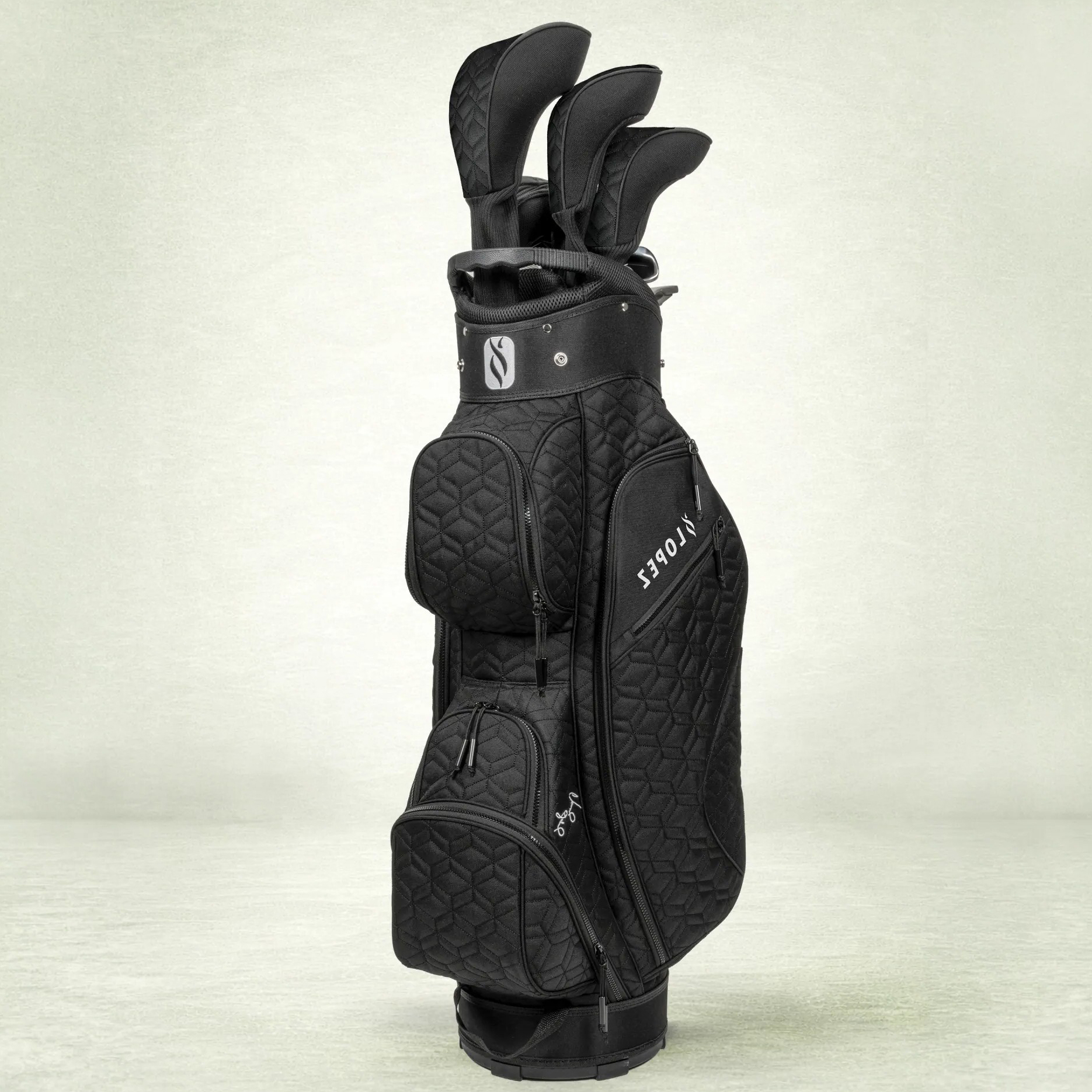 Nancy Lopez Women's Signature 19Pc Cart Bag Package Set | Coal Black – LEFT HAND – Standard Height 5'3″ to 5'8″ (2026)