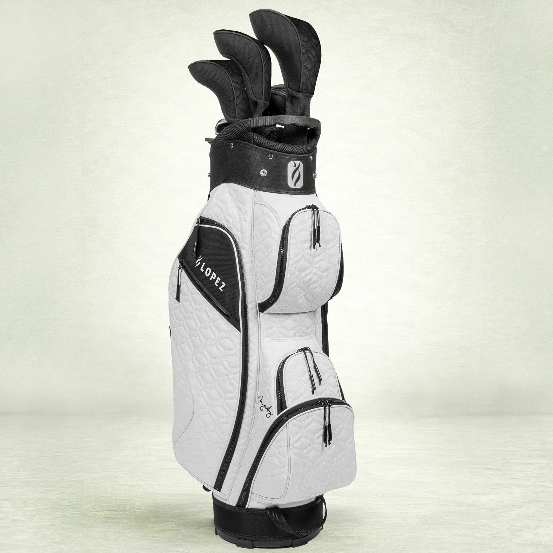 Nancy Lopez Women's Signature 19Pc Cart Bag Package Set | White Canvas – RIGHT HAND – Standard Height 5'3″ to 5'8″ (2026)
