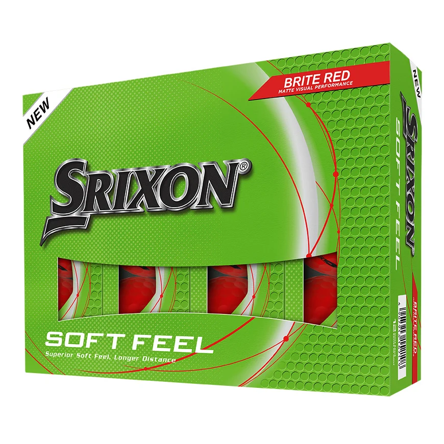 Srixon Soft Feel Brite Golf Balls | Brite Red – Dozen Pack