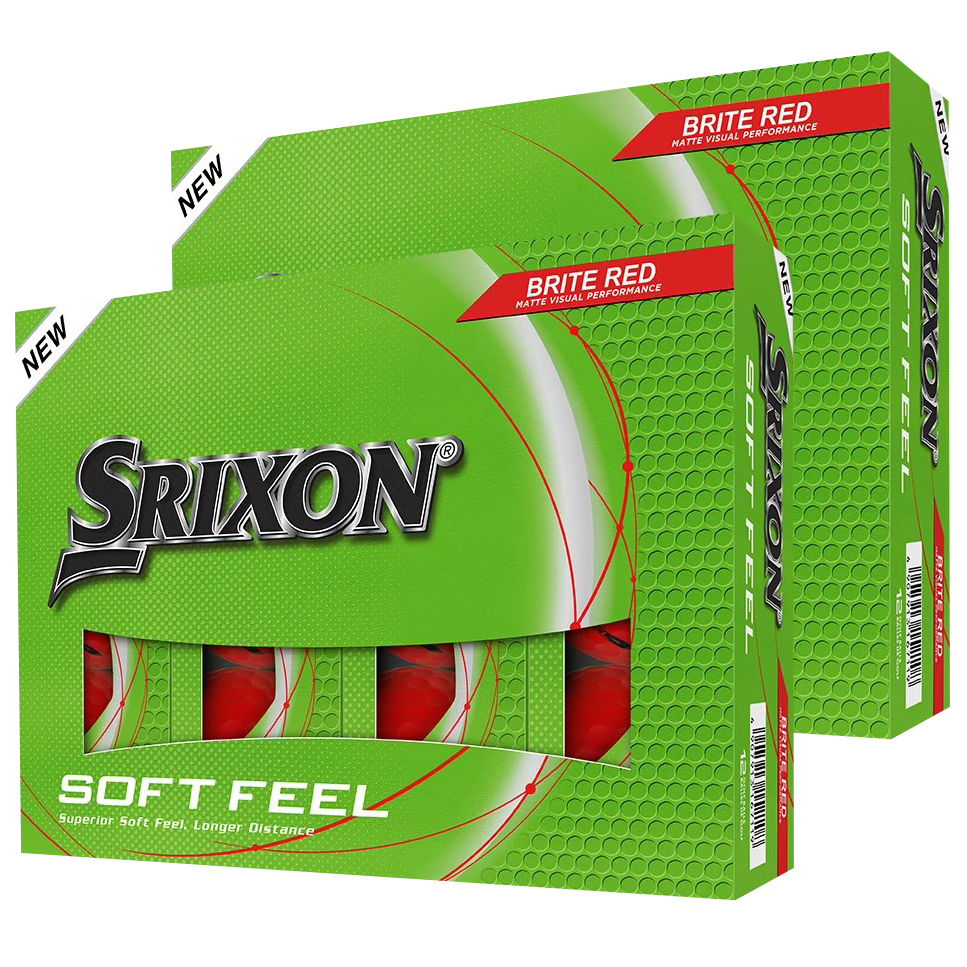 Srixon Soft Feel Brite Golf Balls | Brite Red – 2 Dozen