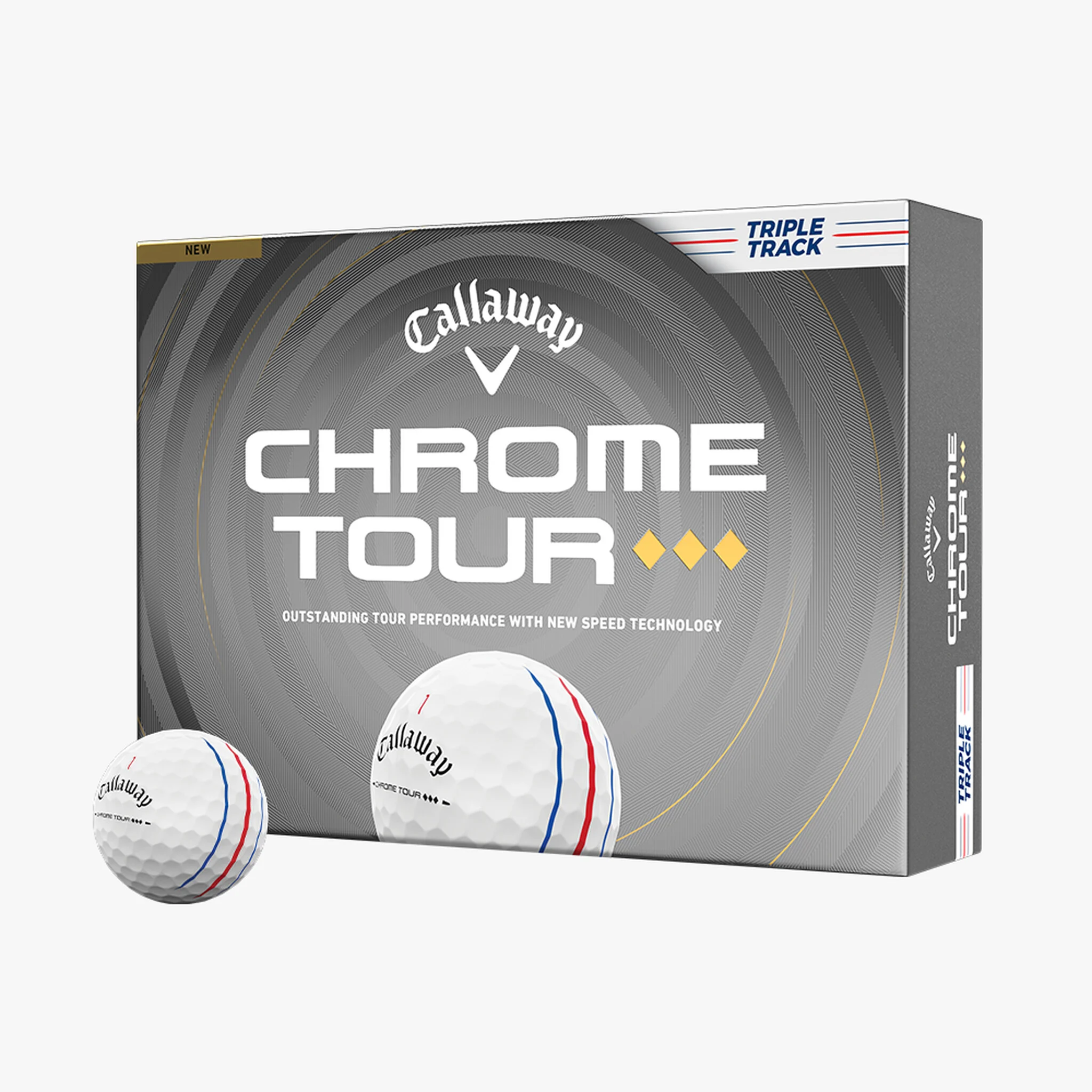 Callaway Chrome Tour Triple Diamond Triple Track Golf Balls | White – Dozen Pack (2026)