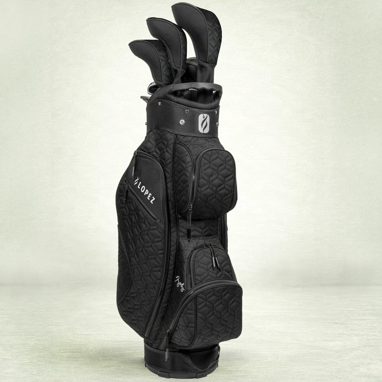 Nancy Lopez Women's Signature 19Pc Cart Bag Package Set | Coal Black – RIGHT HAND – Standard Height 5'3″ to 5'8″ (2026)