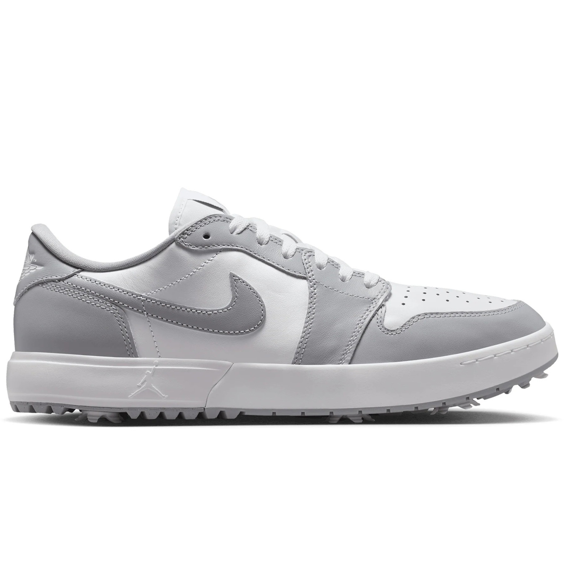 Nike Air Jordan 1 Low Spiked Golf Shoes | Wolf Grey / White