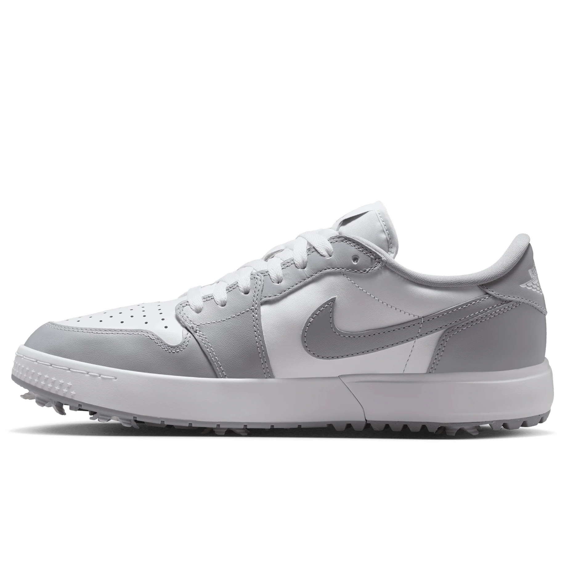 Nike Air Jordan 1 Low Spiked Golf Shoes | Wolf Grey / White