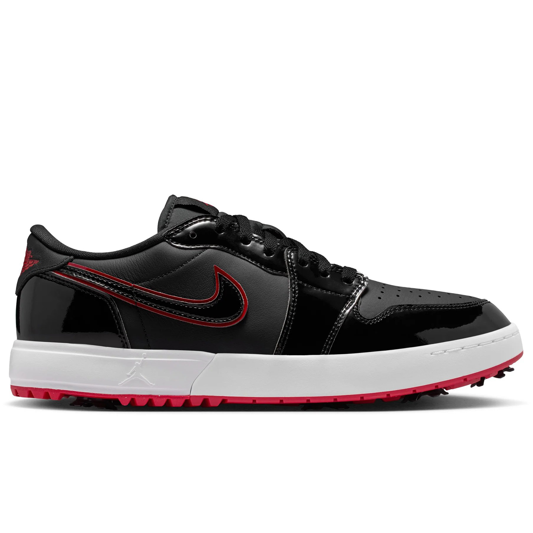 Nike Air Jordan 1 Low Spiked Golf Shoes "Bred" | Black / Varsity Red / White