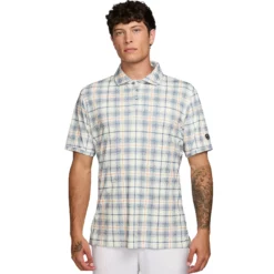 Image of Nike Men's Par Tartan Polo Shirt Sail